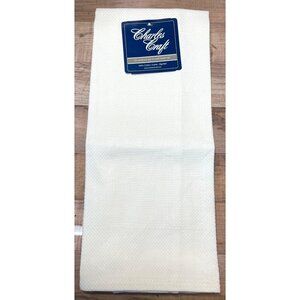 Charles Craft White Cotton Embroidery Towel / Craft Fabric